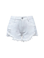 Raw Hem High Waist Denim Shorts