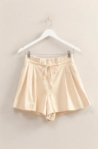 HYFVE High-Waisted Washed Twill Paperbag Shorts