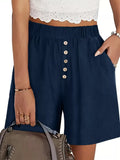 Plus Size Elastic Waist Casual Shorts