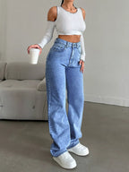 High-Waisted Wide Leg Jeans