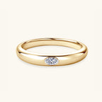 925 Sterling Silver Inlaid Moissanite Ring