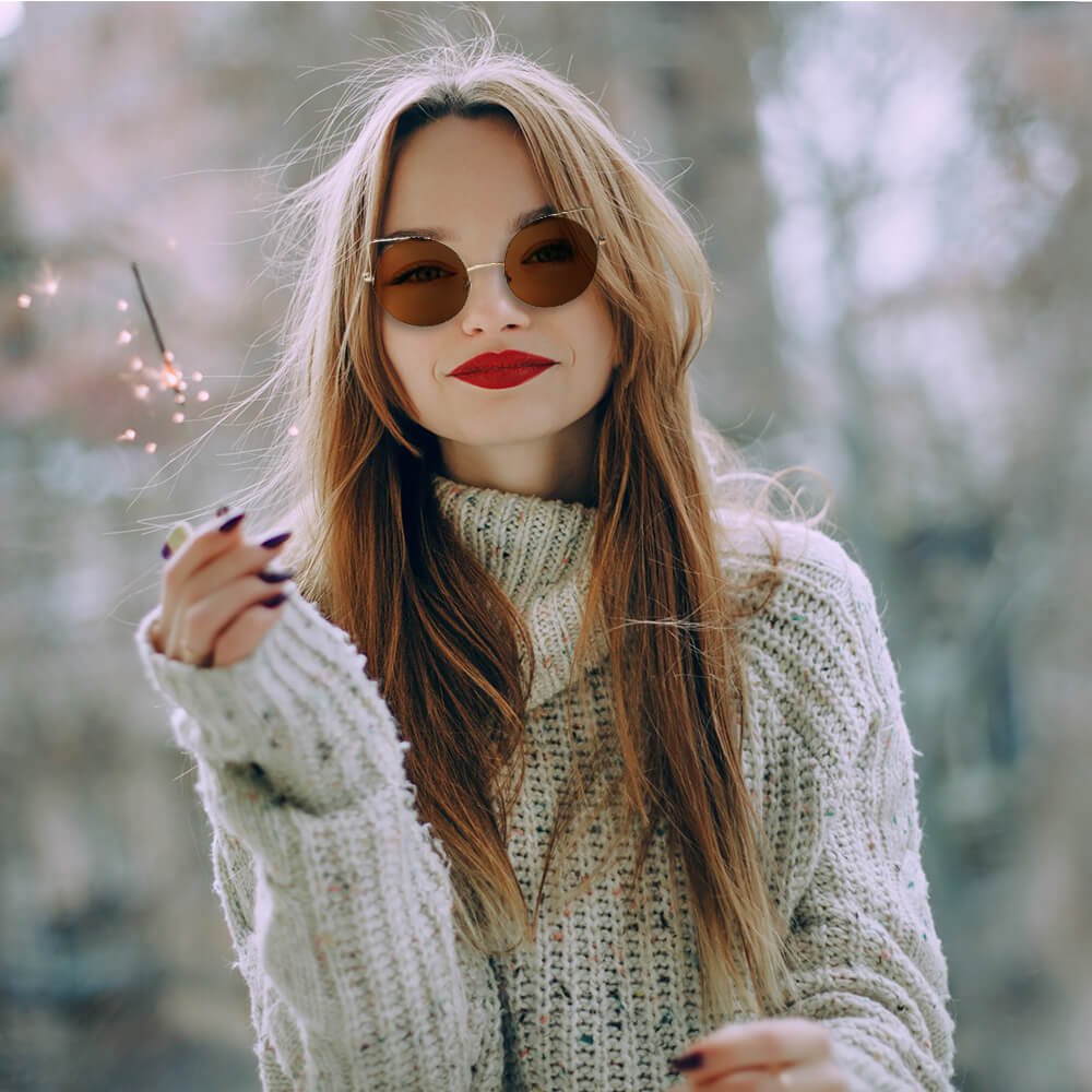 DUBLIN | Women Mirrored Lens Round Cat Eye Sunglasses