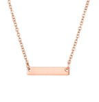 Fine Bar Necklace, Silver-Gold-Rose Gold