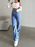 High-Waisted Wide Leg Jeans