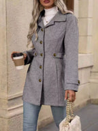 Button Up Long Sleeve Coat