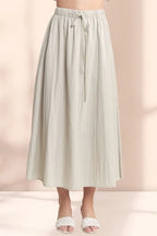 ADORA Drawstring Waist Crinkle Maxi Skirt