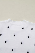Elegant Polka Dot Bubble Short Sleeve Sweater