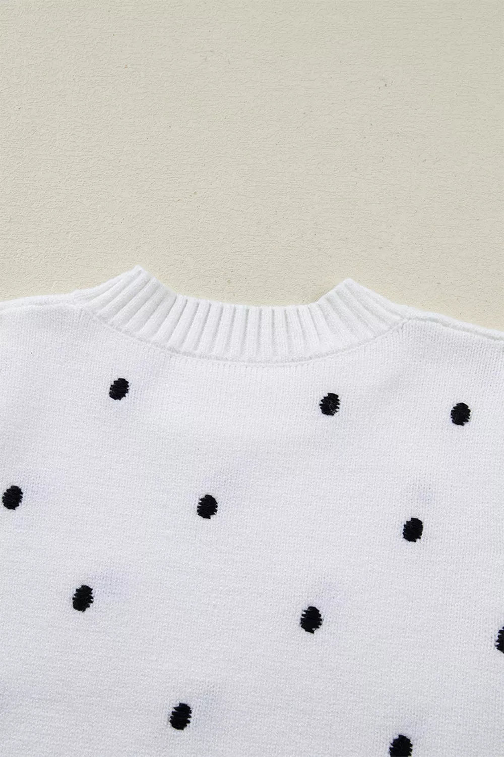 Elegant Polka Dot Bubble Short Sleeve Sweater