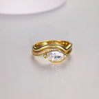 1 Carat Moissanite 925 Sterling Silver 2pcs Ring Set