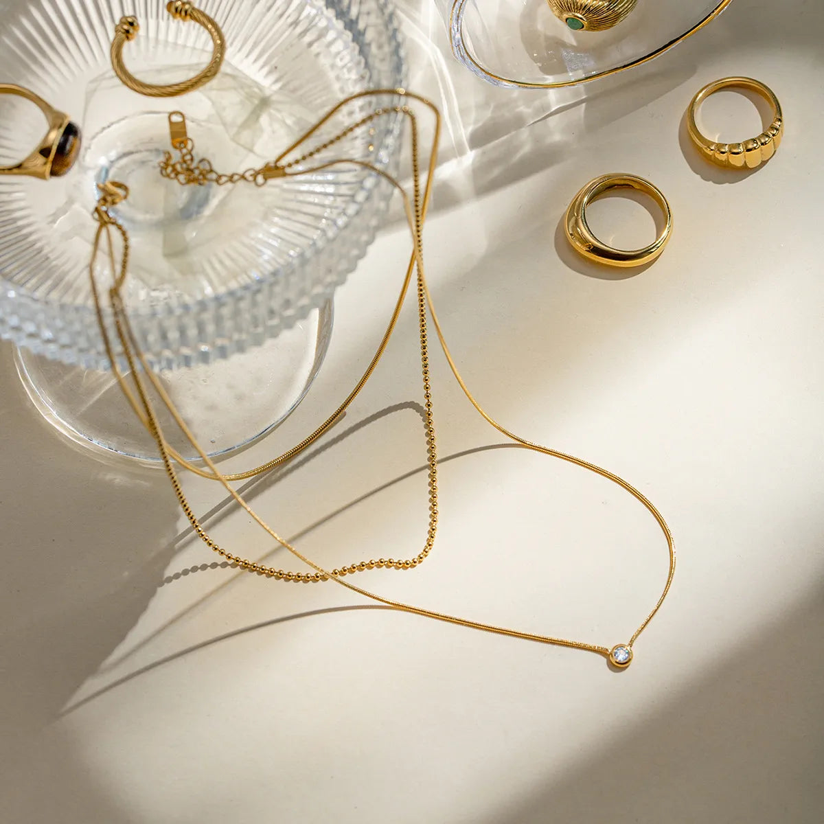 18K Gold-Plated Layered Necklace