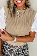 Round Neck Puff Sleeve Sweater