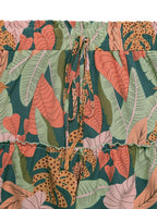 Tropical Print High Waist Shorts