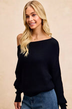 BiBi Waffle Knit Off Shoulder Top
