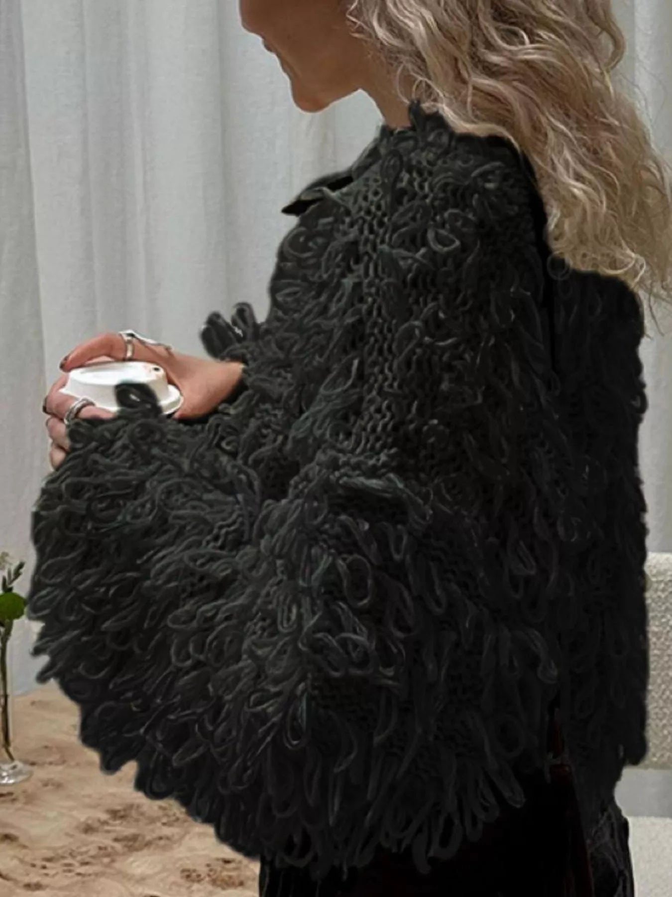 Fringe Button Up Cardigan