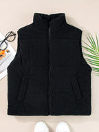 Corduroy Zip Up Vest Coat