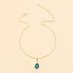 18K Gold-Plated Teardrop Pendant Necklace