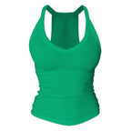 V Neck Cotton Tank Tops with Built-in Shelf Bra