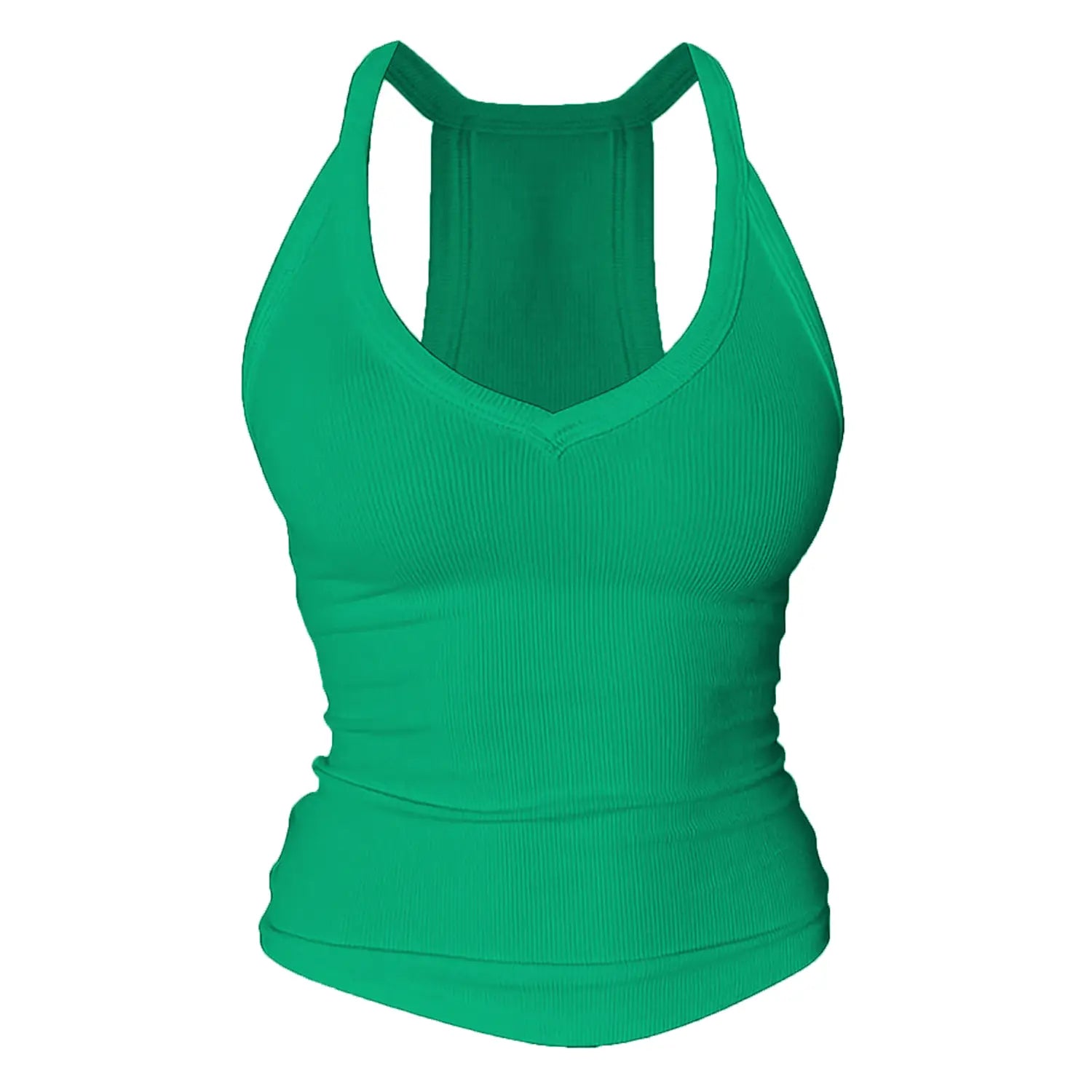 V Neck Cotton Tank Tops with Built-in Shelf Bra