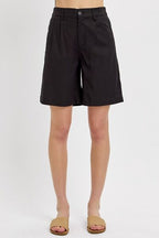 RISEN High Rise Pleated Front Shorts