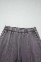 Mineral Wash Leopard Patchwork Loose Pants