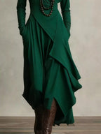 Full Size Asymmetrical Hem Turtleneck Dress Plus Size