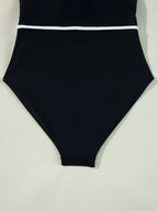 Ruffle Trim V-Neck One-Piece Swimsuit