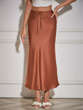 Satin Midi Skirt