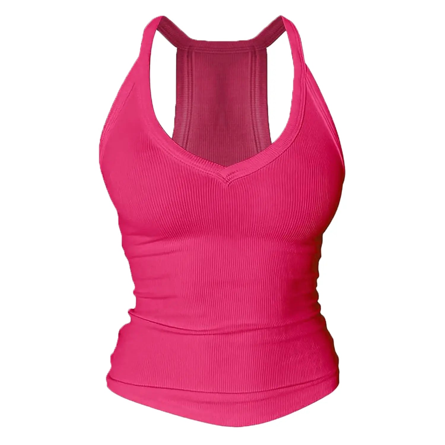 V Neck Cotton Tank Tops with Built-in Shelf Bra