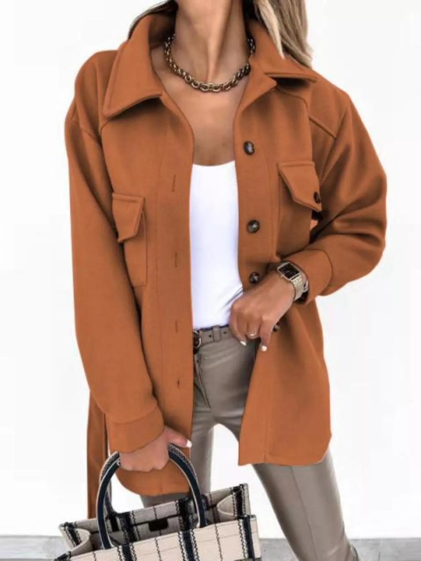 Button-Down Tie Waist Coat