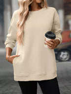 Casual Solid Color Long Sleeve Sweatshirt