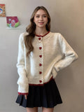 Heart Button Up Knit Cardigan