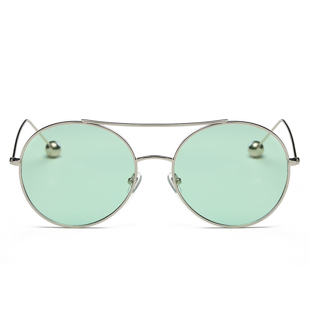 EUREKA | Unisex Round Tinted Lens Aviator Clear Glasses Balled Sunglasses