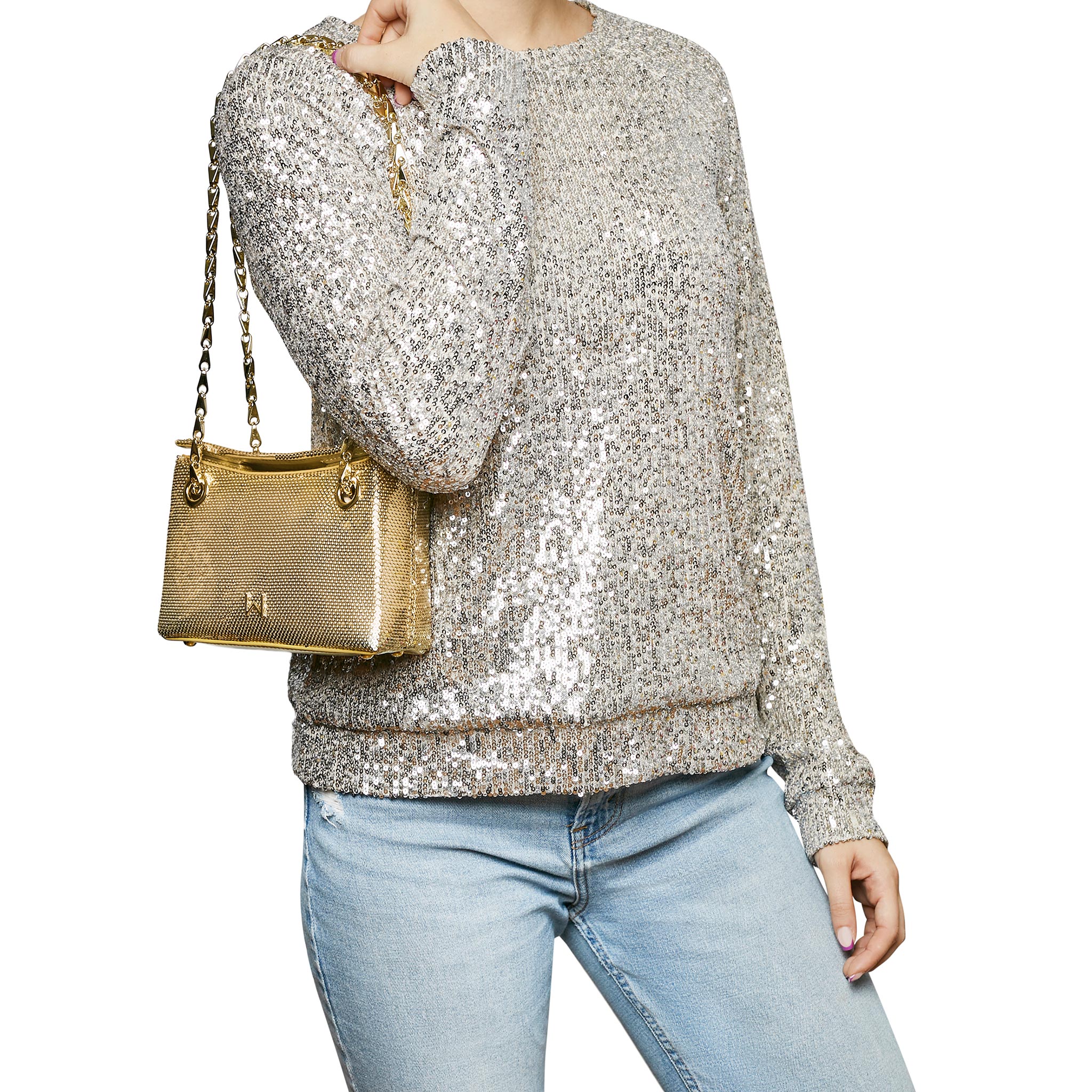 H.O.W. WE ARE MARVELOUS SMALL DOUBLE CHAIN CROSSBODY