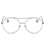 EUREKA | Unisex Round Tinted Lens Aviator Clear Glasses Balled Sunglasses