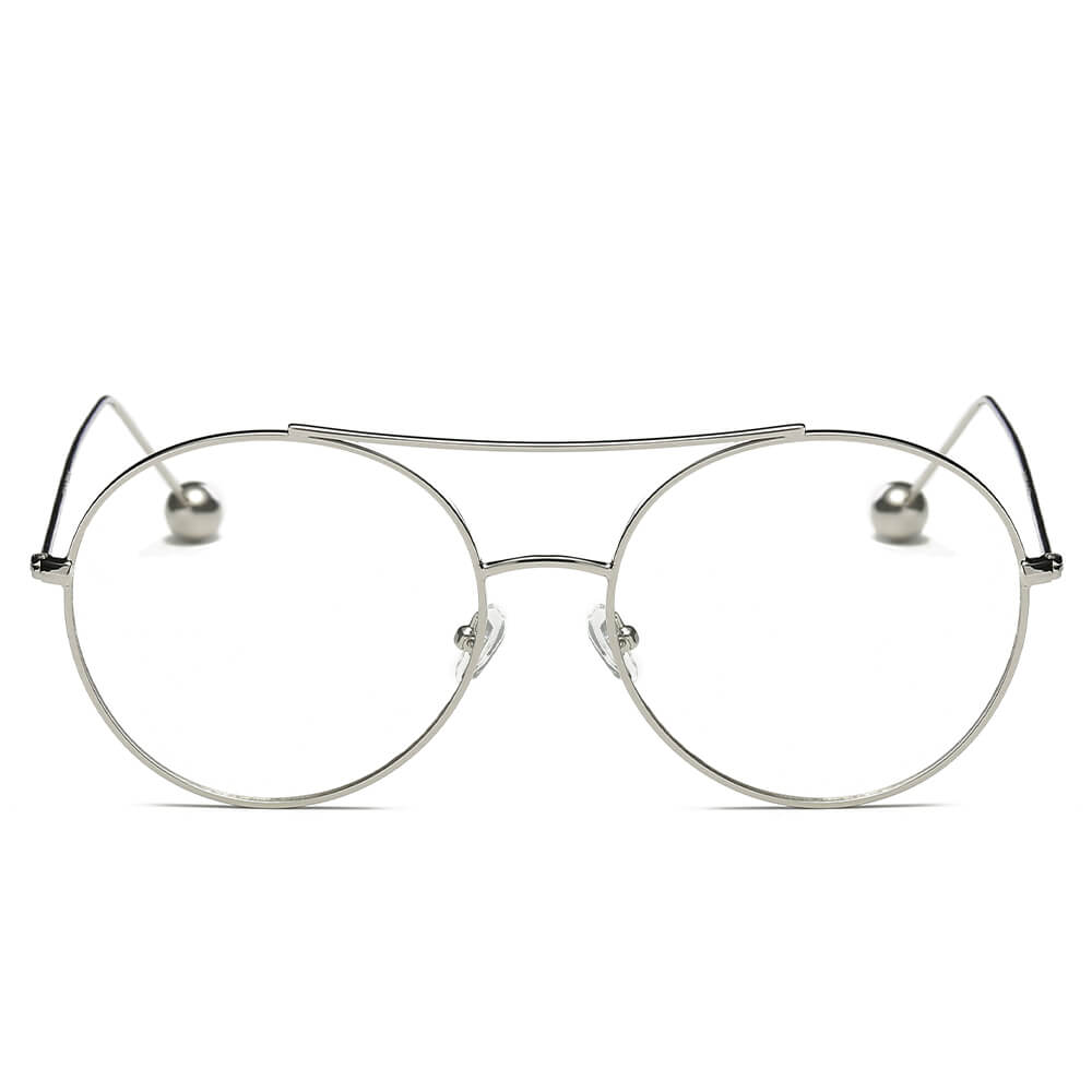 EUREKA | Unisex Round Tinted Lens Aviator Clear Glasses Balled Sunglasses