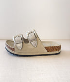 Mickie Western Slides in Cream