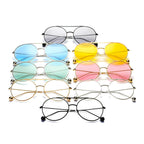 EUREKA | Unisex Round Tinted Lens Aviator Clear Glasses Balled Sunglasses