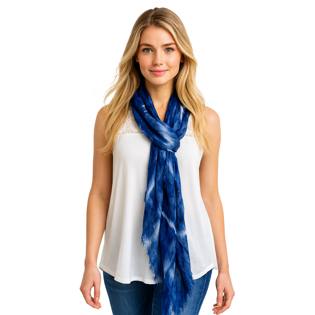 Hand Dyed Silk Vintage Tie Dye Scarf